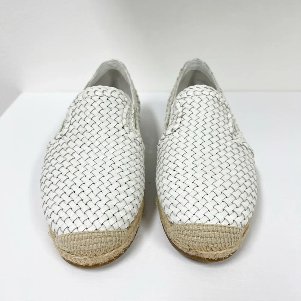 Michael Kors Collection Toni Espadrilles Flat in Optic‎ White 38 Leather